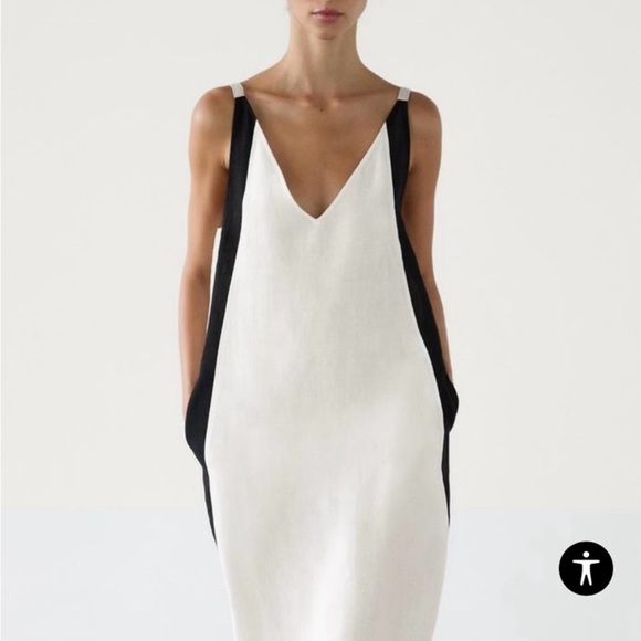 Zara - Massimo Dutti Black and White Maxi Dress - Picture 2 of 8